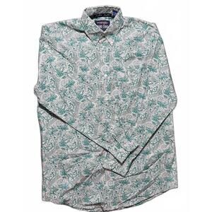 Wrangler George Strait Collection Men’s Medium Paisley Button Down Shirt Green